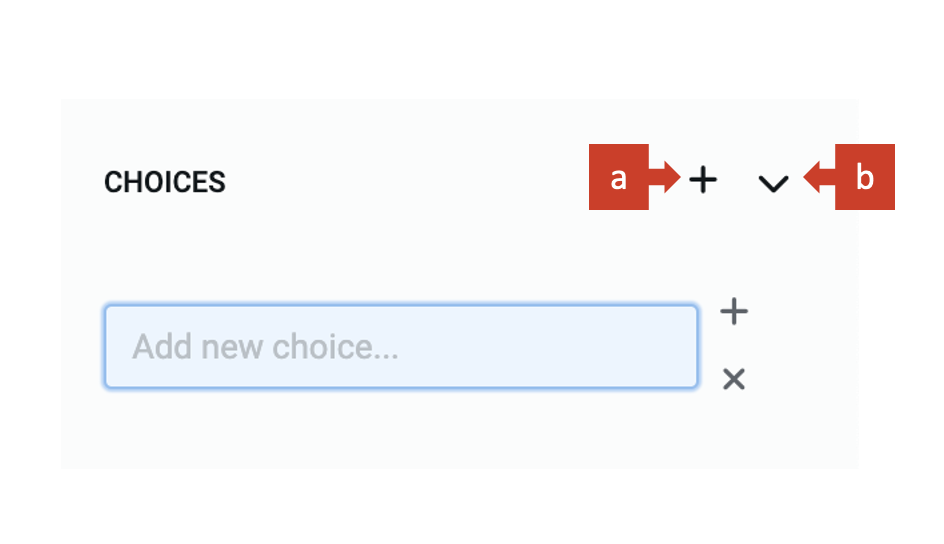 Image showing options in Choice category